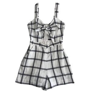 Abercrombie & Fitch Bow Front Cutout Cotton Romper Size 4